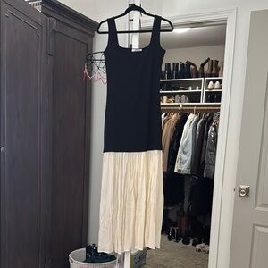 Pixie Market Black and Cream Maxi Dress